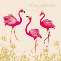 Flamingo Happy Birthday Card By Sara Miller London